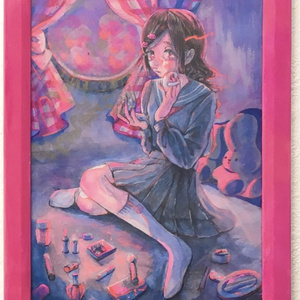 「ないしょのおめかし亅原画