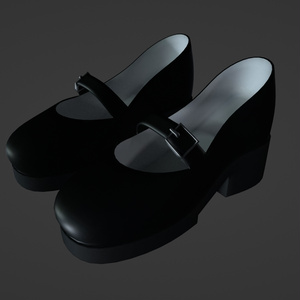【ハイポリver.】チャンキーヒール 黒/chunky_heel BK