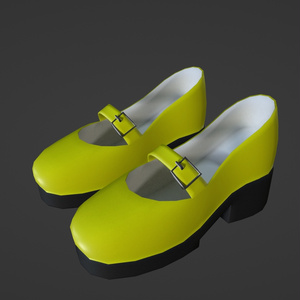 【ハイポリver.】チャンキーヒール 黄色/chunky_heel yellow