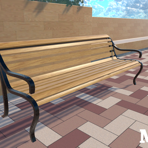 VRChat想定 公園のベンチ