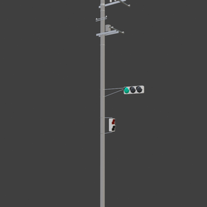 電柱+信号機3Dモデル/Utility Pole+Traffic Light
