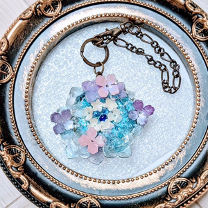 紫陽花のバッグチャーム