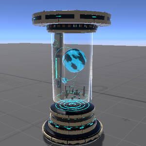 Orbis Relay｜惑星ホログラムのSF展示端末 3Dモデル【Unity・3段階LOD】