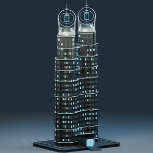 異世界ランドマーク — 軌道都市【SF・3D背景モデル】