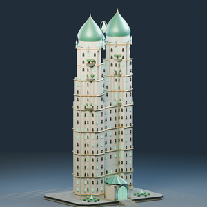 異世界ランドマーク — 翡翠の空中庭園【ファンタジー・3D背景モデル】