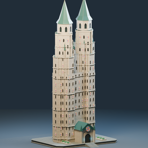 異世界ランドマーク — 教会＋ファンタジー【2種セット・3D背景モデル】