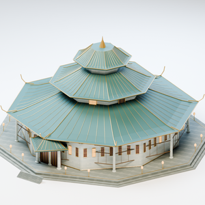 異世界ランドマーク — 八極の武闘殿【日本武道館・和風・3D背景モデル】