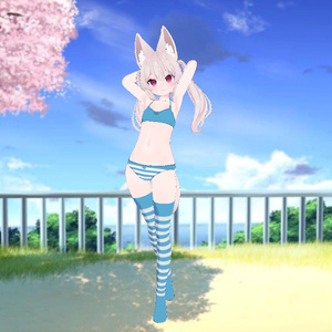 Karin - Kneesocks & Shimapan Pantsu | カリン - ニーソックスとストライプのパンティー 缩略图 23