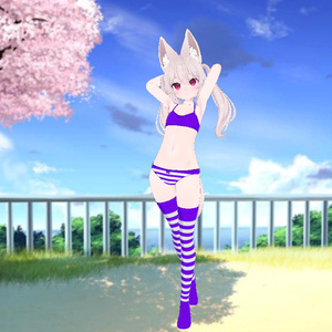 Karin - Kneesocks & Shimapan Pantsu | カリン - ニーソックスとストライプのパンティー 缩略图 19