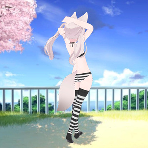 Karin - Kneesocks & Shimapan Pantsu | カリン - ニーソックスとストライプのパンティー 缩略图 4