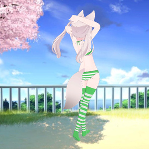 Karin - Kneesocks & Shimapan Pantsu | カリン - ニーソックスとストライプのパンティー 缩略图 14