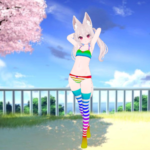Karin - Kneesocks & Shimapan Pantsu | カリン - ニーソックスとストライプのパンティー 缩略图 11