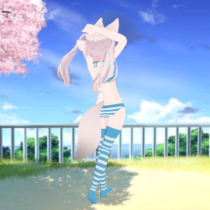 Karin - Kneesocks & Shimapan Pantsu | カリン - ニーソックスとストライプのパンティー 缩略图 24