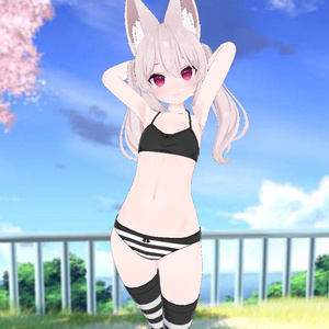 Karin - Kneesocks & Shimapan Pantsu | カリン - ニーソックスとストライプのパンティー 缩略图 2