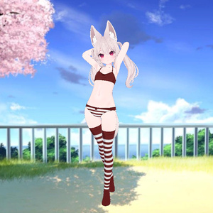 Karin - Kneesocks & Shimapan Pantsu | カリン - ニーソックスとストライプのパンティー 缩略图 21