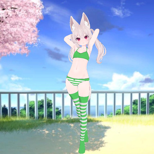 Karin - Kneesocks & Shimapan Pantsu | カリン - ニーソックスとストライプのパンティー 缩略图 13