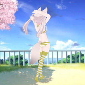 Karin - Kneesocks & Shimapan Pantsu | カリン - ニーソックスとストライプのパンティー 缩略图 16