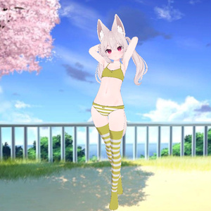 Karin - Kneesocks & Shimapan Pantsu | カリン - ニーソックスとストライプのパンティー 缩略图 15