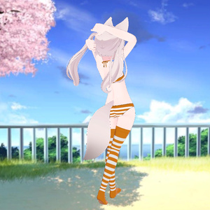 Karin - Kneesocks & Shimapan Pantsu | カリン - ニーソックスとストライプのパンティー 缩略图 26