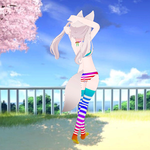 Karin - Kneesocks & Shimapan Pantsu | カリン - ニーソックスとストライプのパンティー 缩略图 12