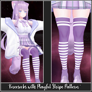 Colorful Kneesocks + Stripes for Moe | 萌え - ニーソックスとストライプのニーソックス 缩略图 5