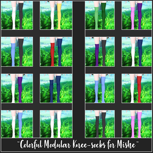 Colorful Modular Knee-socks for Mishe | ミーシェのカラフルなモジュラー ニーソックス