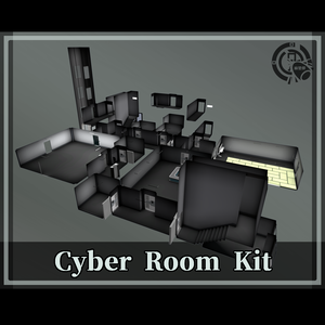[V1.01]VRChatワールド想定　3Dモデル　CyberRoomkit