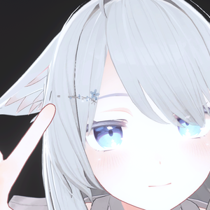 [VRC想定]　雪の結晶と花びらの髪飾り