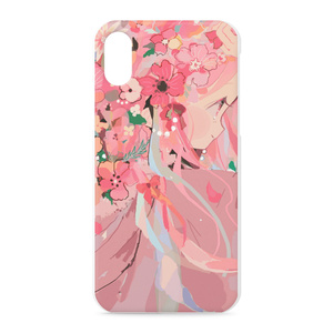 盛り花ガール（ピンク）iPhoneケース