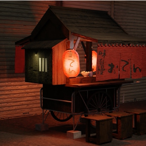 昔ながらのレトロなおでん屋台 -Japanese retro oden stall-