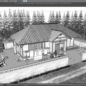 漫画背景用3D素材 「古民家」（CLIP STUDIO用 3Dオブジェクト）