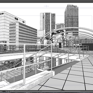 漫画背景用3D素材「渋谷宮下パーク」（CLIP STUDIO用 3Dオブジェクト.cs3o）