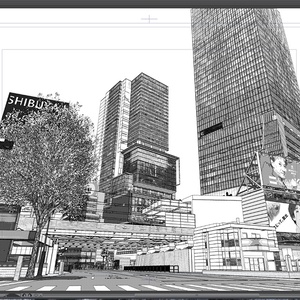漫画背景用3D素材「渋谷宮下パーク」（CLIP STUDIO用 3Dオブジェクト.cs3o）