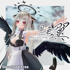 【無料3Dモデル】【黒色の翼】【VRChat】