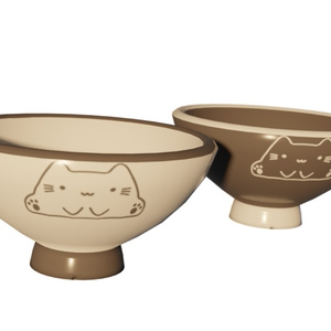 【無料】ねこ夫婦茶碗【VRC想定】