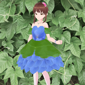 露草の青い花　ワンピース