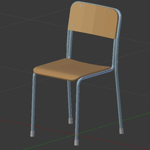スクールチェア　3Dデータ（fbx）