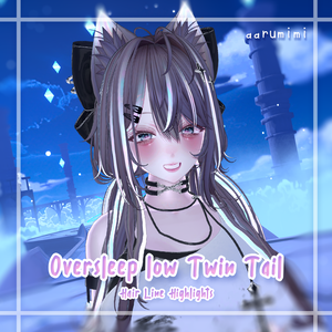 ☆【Oversleep low Twin Tail】Hair Line Highlights Mask Texture #aarumimi