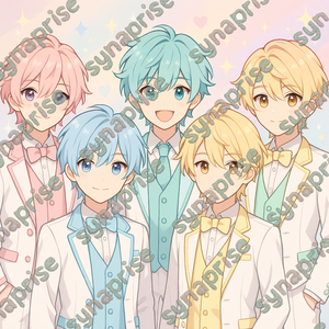 パステルアイドル５人組背景セット