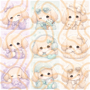 【新作】9種類の🐶犬イラストアイコン&壁紙セット(夏)