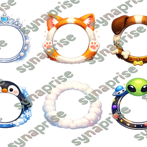 【NEW★】✨着せ替えアイコンリングセット👑🐱🐶🐧☁👽 quiet signal icon rings collection ※雨音アンビエント音源付き🎶