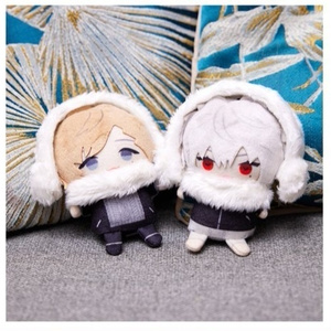 黒キラ×水色キラ］にじぱぺっと ぬい服 ぬい帽子 猫耳 ニット帽 編み物 