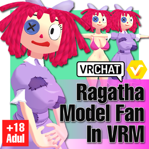 Ragatha for Digital Circus,  Fan model in VRM/Vtuber +18 