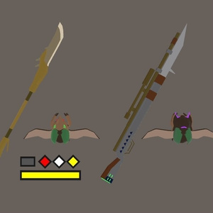 骨系・鉱石系の操虫棍（ワールド仕様+α）【WIP】