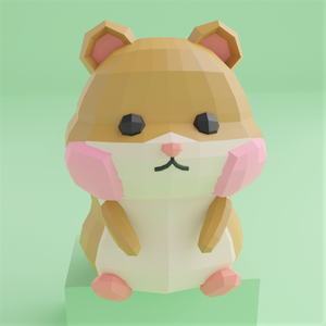 お座りハムスター（ローポリ）