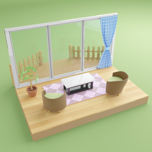 大きな窓のある部屋