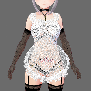 #VRoid 1.x.x＆Beta：セクシー♪シースルーエプロン白・黒/ transparent apron