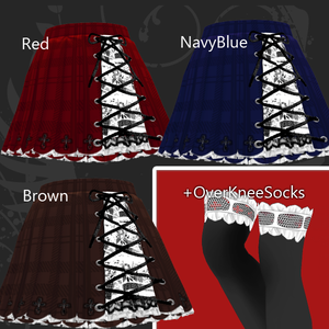 #VRoid 1.x.x＆Beta：レースアップ十字架スカートセット/ Lace-up Cross Skirt Set
