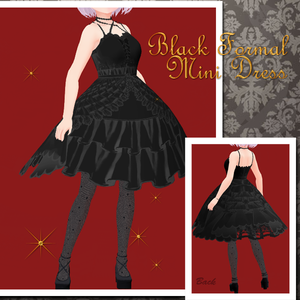 #VRoid β-made：：《2Colors》パールミニフォーマルドレス4点セット/Pearly Mini Formal Dress 4Items Include：セシル変身