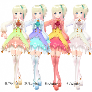 #VRoid β-made：《全5色》公式AvatarSample_G”ヴィクトリア”の清楚クラシカルなワンピースセット色違い/VRoid's Official AvatarSample_G "Victoria's" Cute Onepiece Set in 5Colors